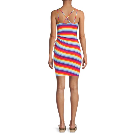 🆕 Double Strap Pride 🌈 Ruched Front Mini Dress - Picture 4 of 6